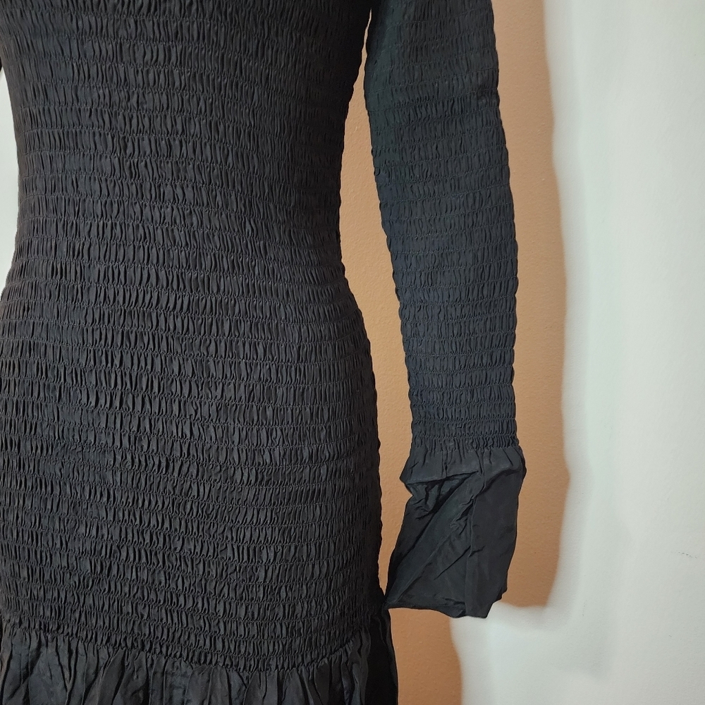 & Other Stories Smocked Ruffle Hem Midi Dress Size 4 - Picture 6 of 8
